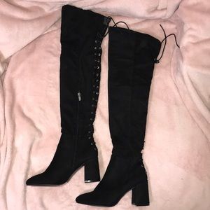 Black over the knee boots